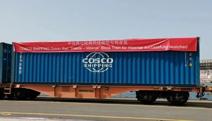 中歐陸?？炀€海信專列開通 有效提升歐洲地區(qū)供應(yīng)鏈效率
